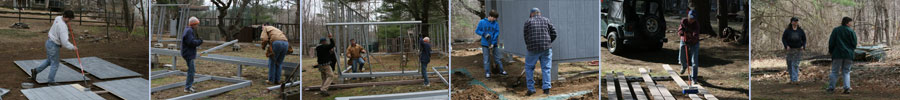 Volunteers helping with the construction of Atka's aviary